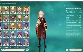 Conta Genshin Impact 10 personagens 5 ⭐ AR 56