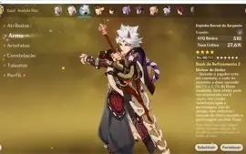 Conta Genshin Impact 10 personagens 5 ⭐ AR 56