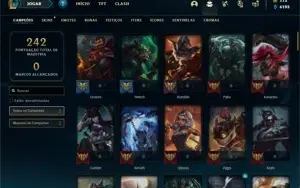 Conta unranked (EX DIAMANTE) com 91 Champs e 94 Skins