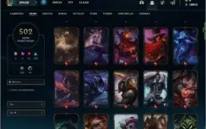 Conta ouro 4 com todos os champs e 502 skins