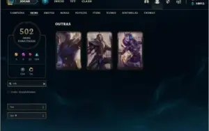 Conta ouro 4 com todos os champs e 502 skins