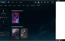Conta nível 36 unranked, 4 skins e 21 campeões