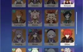 Conta genshin Shogun (BAAL), Diluc, Jean e mais