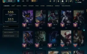 Ouro 2 com TODOS os Champs e 175 Skins ( MID / ADC / JG )