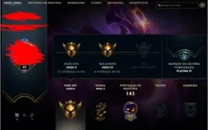 Conta de LOL GOLD 2 COM VARIAS SKINS E COM 3 GEMA