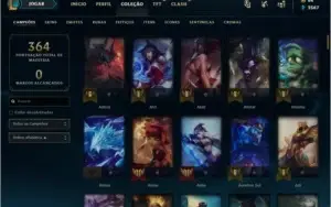 Conta league of legends 128 champs