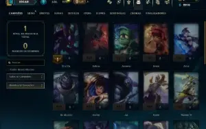 Unranked com 30 Champs e 2 Skins