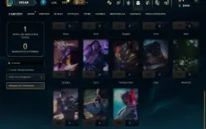 Unranked com 30 Champs e 2 Skins