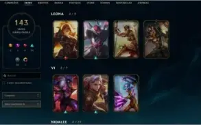 Conta League of Legends - Gold 1 + 143 skins