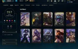 Unranked com TODOS os champs e 257 Skins ( JG / TOP )