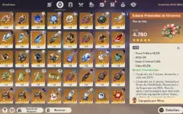 Preço Negociável! Conta Genshin Ar45 Vários T5 + Armas Assin