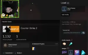 conta steam level 63 (com cs2 prime) 2 medalhas, 19k premier