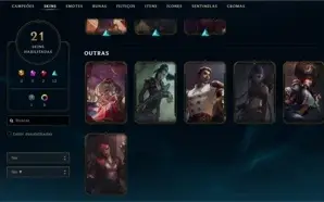CONTA UNRANKED LVL 21 COM 21 SKINS, FRAGMENTOS E ETERNOS