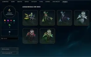 CONTA UNRANKED LVL 21 COM 21 SKINS, FRAGMENTOS E ETERNOS