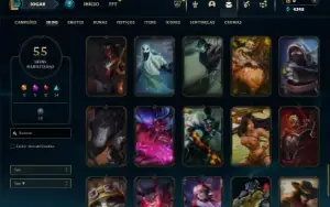 Ferro 2 com 130 Champs e 55 Skins + 1 Prestigio do Sylas
