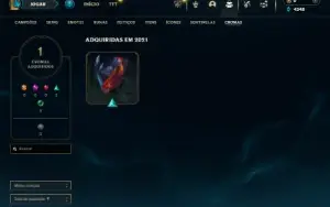 Ferro 2 com 130 Champs e 55 Skins + 1 Prestigio do Sylas
