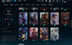 Ferro 2 com 130 Champs e 55 Skins + 1 Prestigio do Sylas
