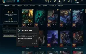 Ferro 2 com 130 Champs e 55 Skins + 1 Prestigio do Sylas