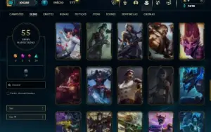 Ferro 2 com 130 Champs e 55 Skins + 1 Prestigio do Sylas