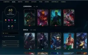 CONTA LVL 149 PLATINA 4 77 CAMPEÕES E 40 SKINS