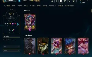 Unranked com TODOS os champs e 167 Skins + 1 Rara