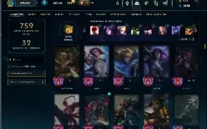 Unranked com TODOS os champs e 167 Skins + 1 Rara