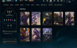 Unranked com TODOS os champs e 167 Skins + 1 Rara