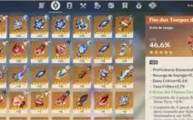 CONTA GENSHIN AR 51, CINCO PERSONAGENS 5* C1 EULA C6 BARBARA