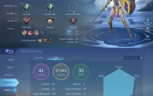 Conta Épico V. Possui a Freya(499 dima) lesley e ww(skins)