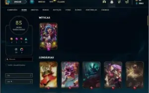 Conta Prata 1 com 146 Champs e 85 Skins + 4 Vitoriosas
