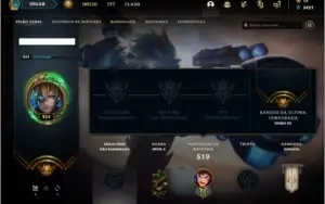 Conta unranked com 114 skins e 148 champs