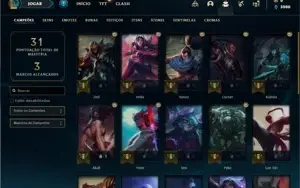 Conta Platina 4 com 30 Champs e 5 Skins + 1 Fragmento