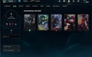 Conta Platina 4 com 30 Champs e 5 Skins + 1 Fragmento