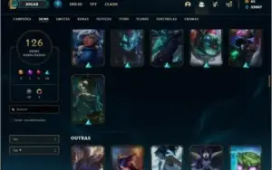 Conta prata 3 com TODOS os champs e 126 skins + 32k de EA