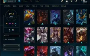Conta prata 3 com TODOS os champs e 126 skins + 32k de EA