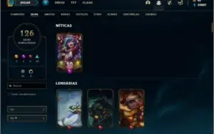 Conta prata 3 com TODOS os champs e 126 skins + 32k de EA