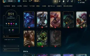Diamante 3 com TODOS os champs e 251 Skins + 8 Vitoriosas