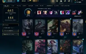 Diamante 3 com TODOS os champs e 251 Skins + 8 Vitoriosas