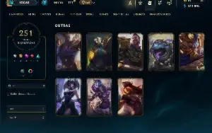 Diamante 3 com TODOS os champs e 251 Skins + 8 Vitoriosas