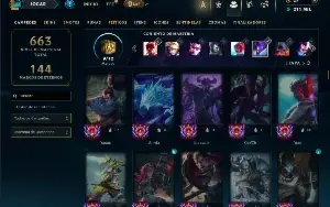Diamante 3 com TODOS os champs e 251 Skins + 8 Vitoriosas