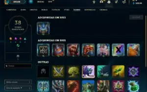 Conta Mestre com 22 Champs e 2 Skins + 8 Fragmentos