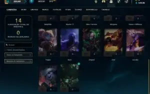 Conta Mestre com 22 Champs e 2 Skins + 8 Fragmentos