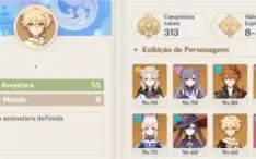 Genshin Impact -  Conta AR 55 com Childe, Albedo, Kokomi etc