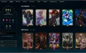 Conta lol 291 skins