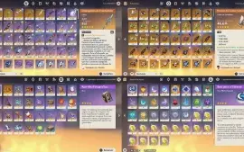 AR58 - C/ 15 Chars - 5⭐/ 5 Armas - 5⭐/ Shene+BIS/Ganyu+BIS