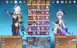AR58 - C/ 15 Chars - 5⭐/ 5 Armas - 5⭐/ Shene+BIS/Ganyu+BIS