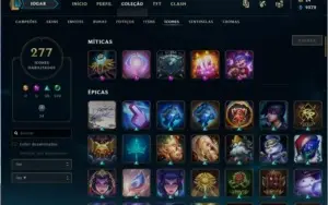 R$ 2800+ em RP - 224 Skins - 277 Icones - Season 3+