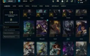 Unranked lv 26 com 35 Champs e 15 Skins + 3 Fragmentos