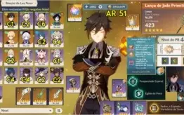 VENTI + ZHONG C1 + QIQI + JEAN C2 + HARPA R2 + LANÇA JADE +