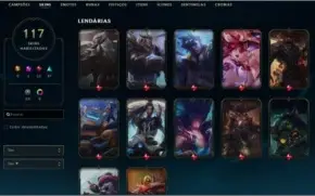 CONTA LOL MMR DIAMANTE NV204 QUASE TODOS OS CHAMPS 117 SKINS